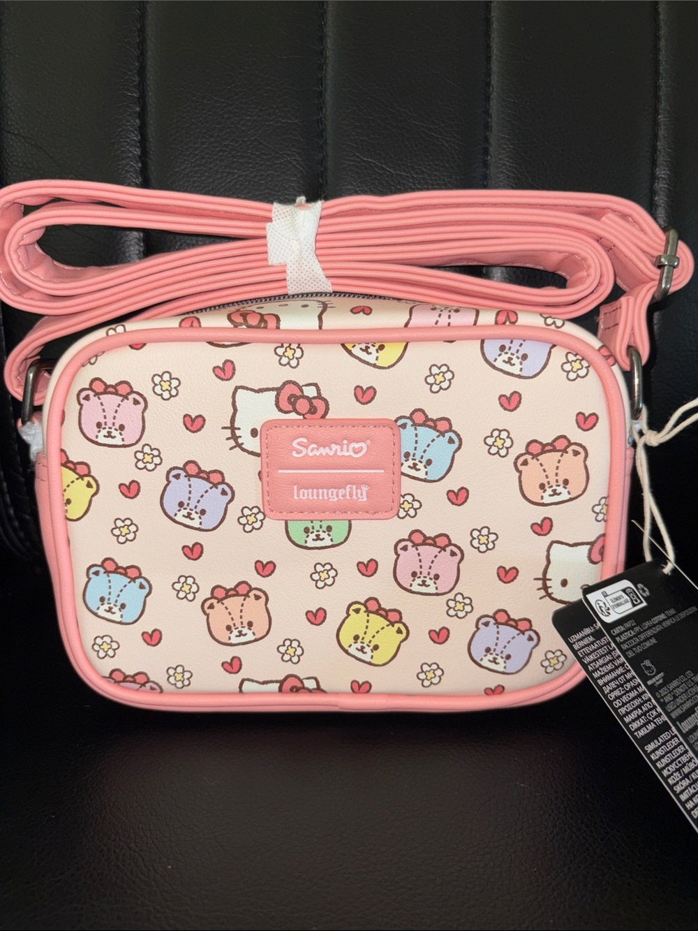 Hello Kitty Pastel Multi-Character Pink Crossbody Bag